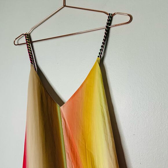 SCOTCH AND SODA Multicolored Twist Tassels Accordion Pleated Midi Dress Size 38 - Picture 7 of 13